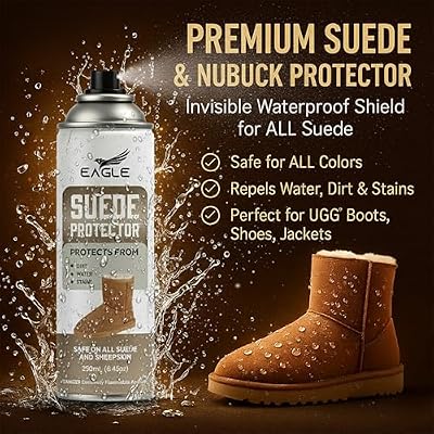 Eagle Suede & Nubuck Protector Spray 250mL Waterproofing Spray Compatible with UGG Boots & Jackets | Protects from Water, Stains, Dirt & Salt | Quick-Dry Invisible Suede Shield