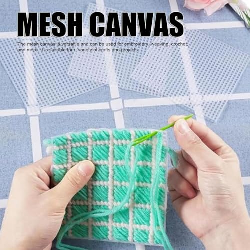 Knüpfhaken-Leinwand, Häkel Zubehör, Teppichherstellung, Leinwand, Knüpfnetz, Stoff, Teppich-Hakennetz, Leinwand-Set, DIY-Netzblatt, Mehrzweck-Teppich-Hakennetz Für Stickerei, Stricken(50*100cm)