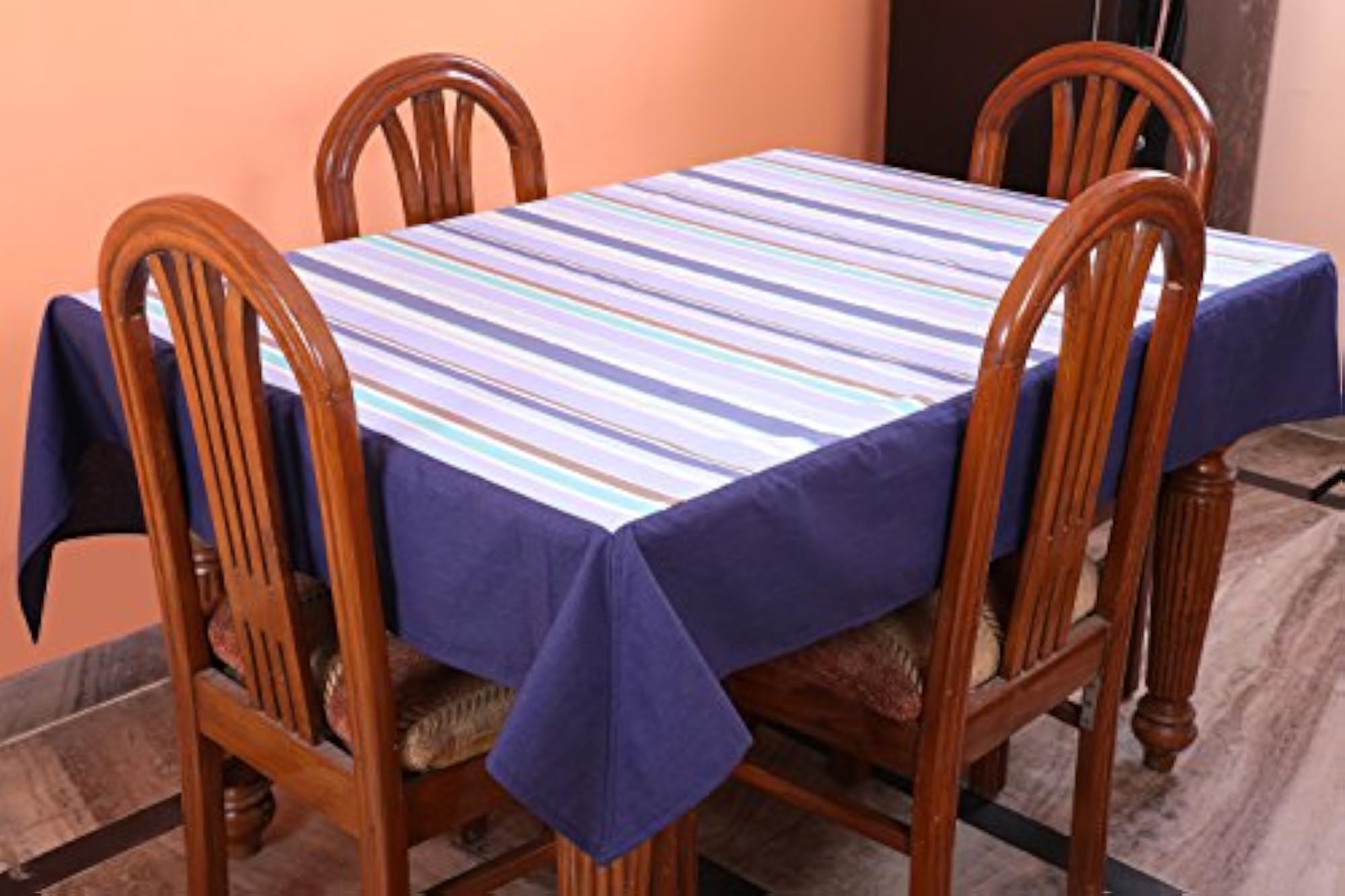 Stripe Printed Blue Table Cover