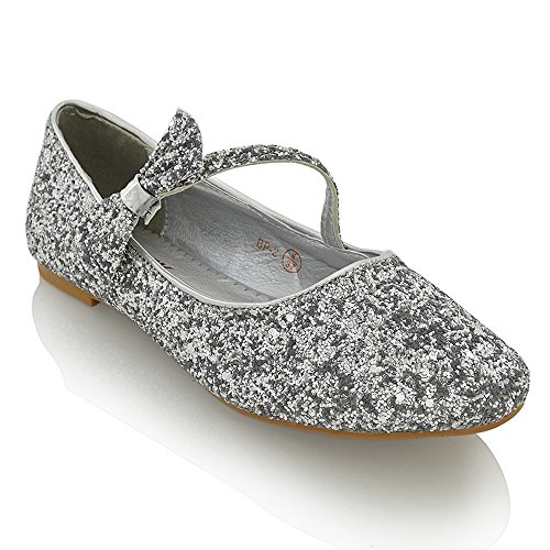 ESSEX GLAM Damen Ballerinas Modische Pumps Flats Mit Schleife Party Schuhe...