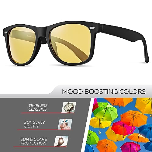 Image of Retro Rewind Polarized Sunglasses for Women Men - UV400 Classic Square Vintage Shades Trendy Unisex Sun Glasses