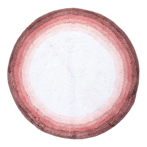 Better Trends Round Bath Mat, 30" Diameter, 100% Cotton Non Slip Bathroom Rug, Water Absorbent, Machine Washable, (Rose) Torrent Collection by Better Trends - Used condition - Image 2