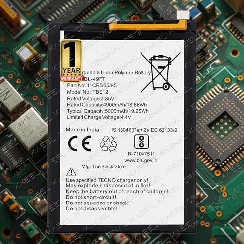 Image of Original BL-49FT Battery 5000mAh for Tecno Camon 15, 17, 18, 19 Neo, Pop 5 LTE, Pop 6 Pro, Spark 5, 5 Pro, Go 2020, 6 Go, 7 Pro, 8, 8P, 8C, 8T, 9, 9T - with 1 Year Warranty* (Blue, KE5k)