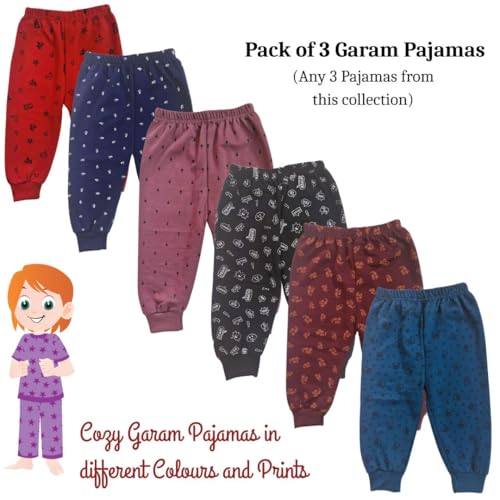 Image of Kids Woolen Garam Thermal Pajamas Bottom Pants Leggings | Unisex, Winter, Warm, Suited for Baby, Boys, Girls (Combo Pack)