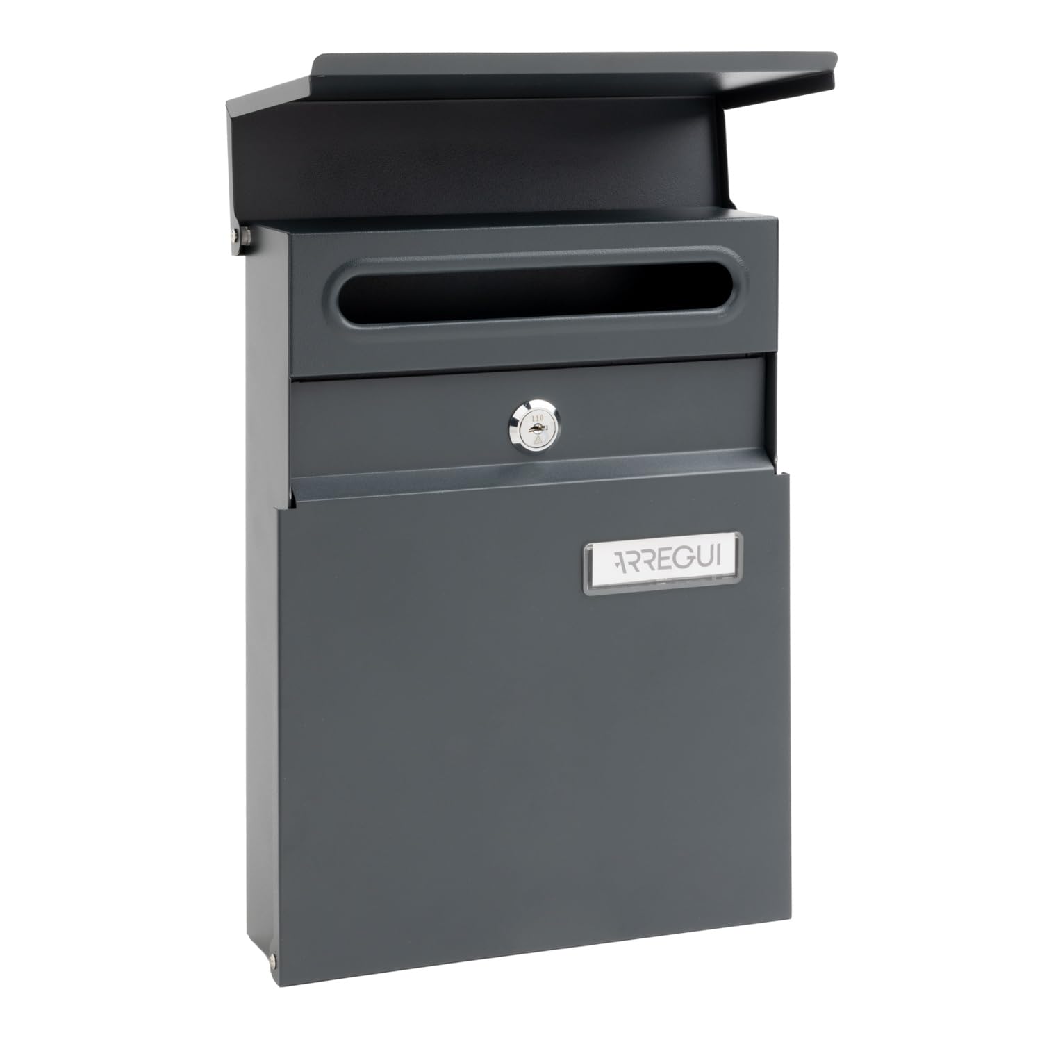 ARREGUI Line E6805 Boîte aux Lettres Individuelle en Acier | Taille S (Courrier Format A5) | avec Serrure Protégée | Anti-Pluie | Petite Boîte aux Lettres Murale | Facile à Installer | Anthracite