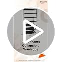 Image of CMerchants Shop 6 Rack Collapsible Wardrobe Cabinet (Maroon) Metal