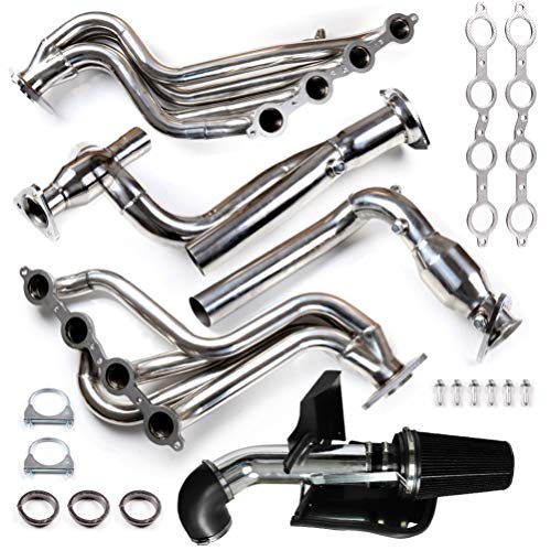 4\" Cold Air Intake System with Heat Shield Exhaust Manifold Fits for 99-05 Chevrolet Silverado 1500 4.8L 5.3L 00-04 Chevrolet Suburban 1500 5.3L Tahoe 4.8L 5.3L 00 Chevrolet Tahoe 5.7L