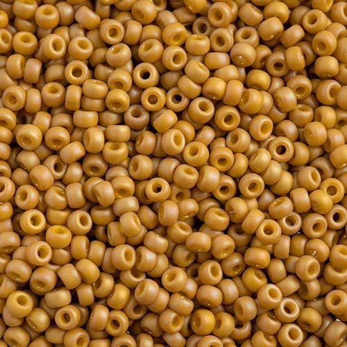 Miyuki Seed Bead 8/0 APX 22g - Frosted Glazed Rainbow Yellow Mustard Matte AB Japanese Glass Seed Beads
