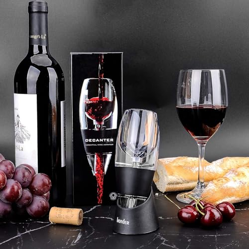 Wine Aerator, Mafiti Acrylic Red Wine Decanter with Base Gift Set for Christmas New Year Party for Wine Lovers (Type-A) - Image 4