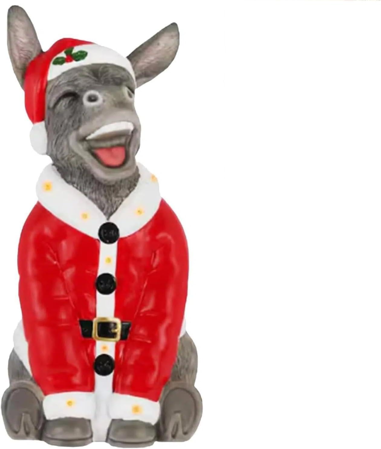 Christmas Donkey Santa Figurine 8-Inch, Resin Holiday Decoration, Versatile Indoor & Outdoor Christmas Ornament for Table and Courtyard Decor