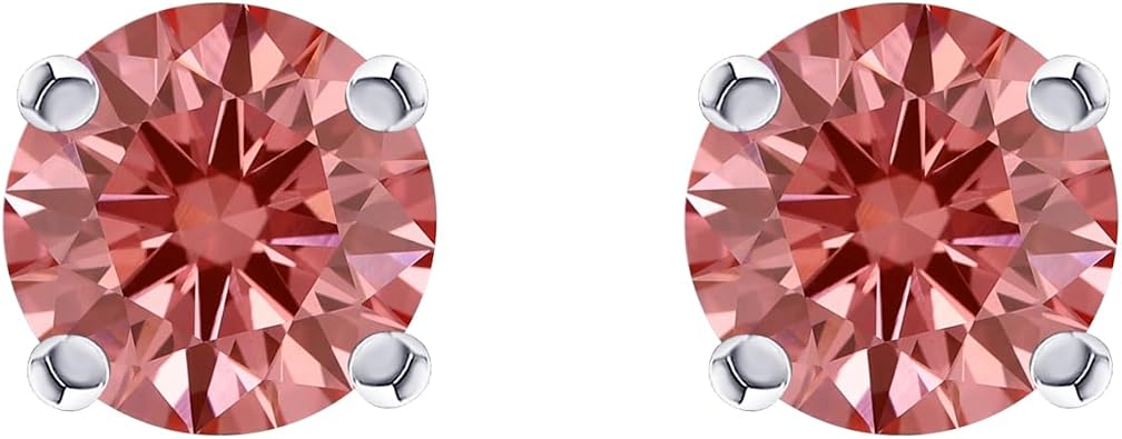 Houston Diamond District Classic 4 Prong Diamond Stud Earrings for Women