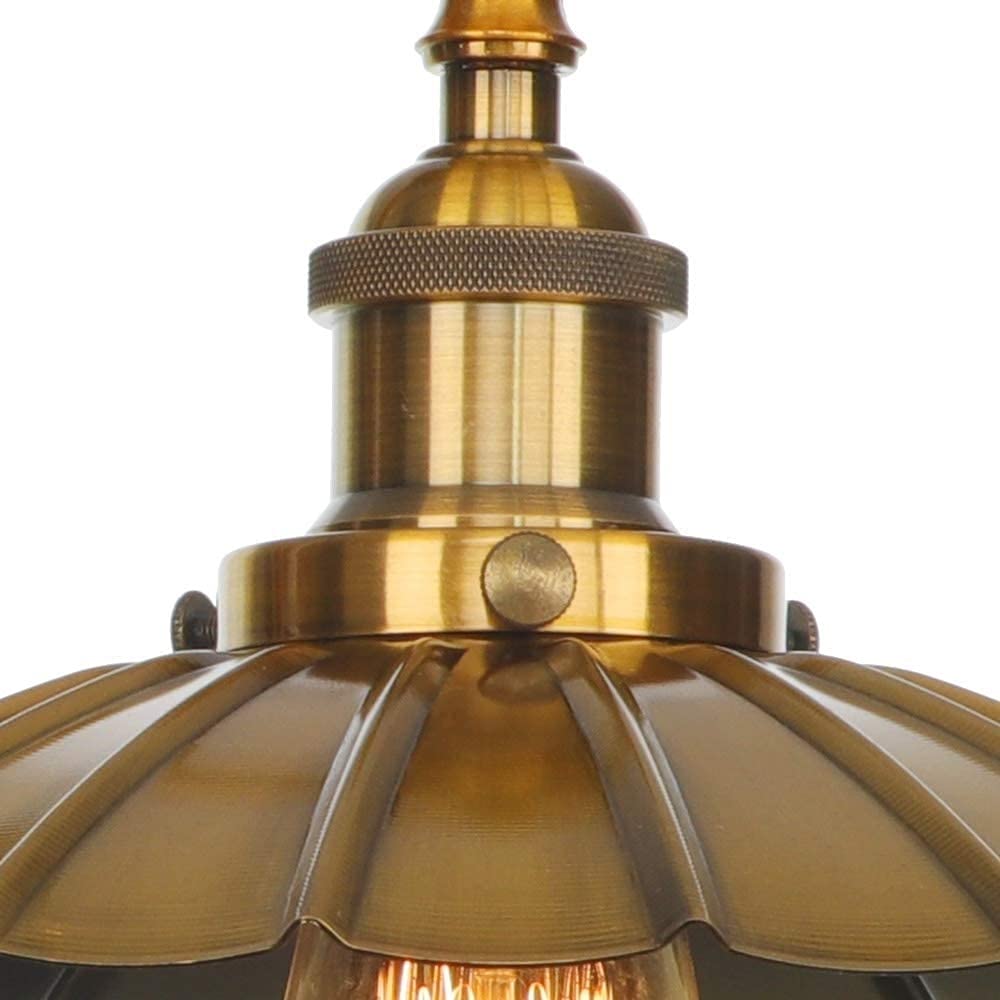 Applique da Parete Vintage con Braccio Girevole in Ottone, da da Parete reabile in Stile Industriale, da da Lettura con Paralume a Petalo in Metallo E27 per Camera da Letto e Soggiorno i