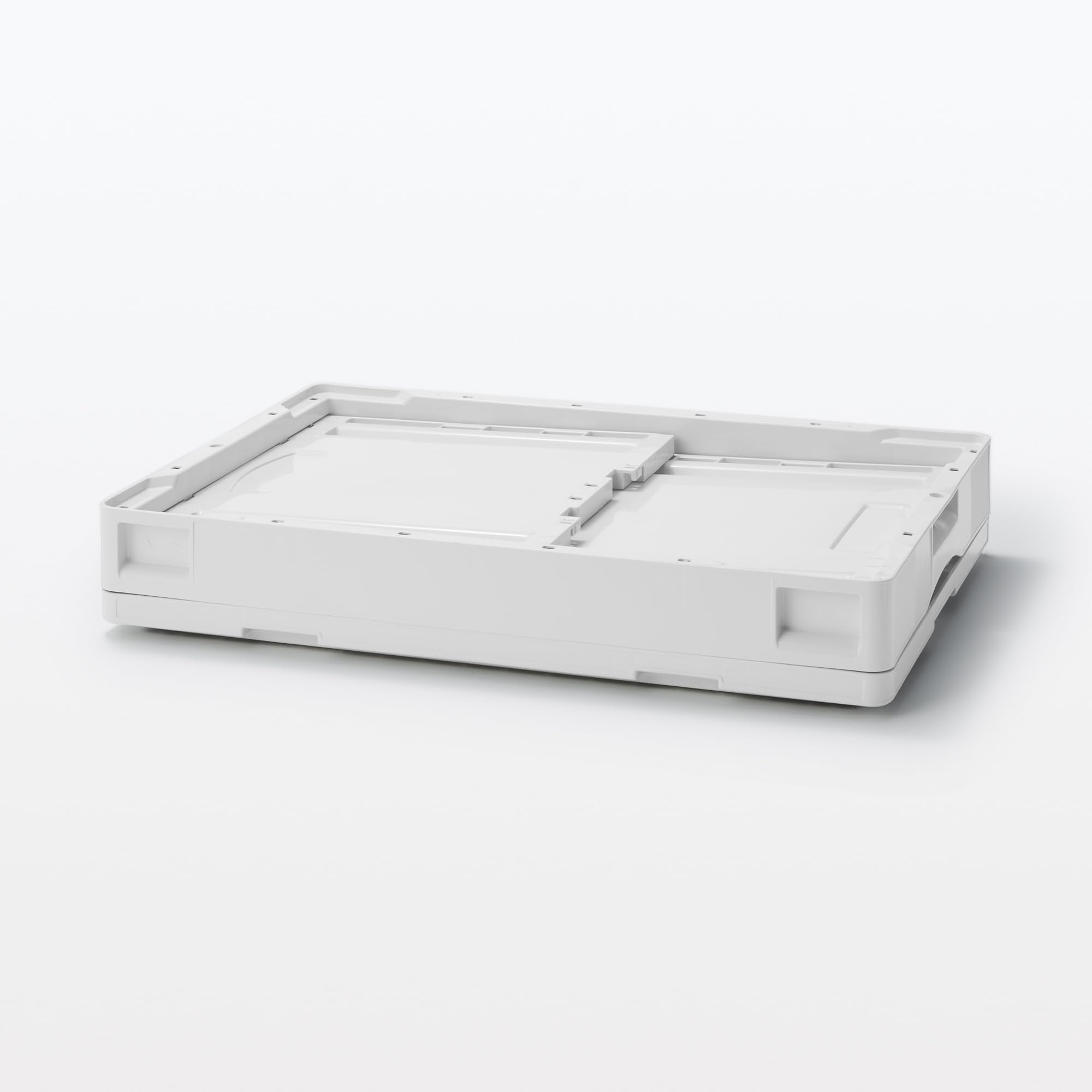 無印良品　折りたたみコンテナ　窓付　５０Ｌ　ホワイトグレー／半透明　3個セット 再生ポリプロピレン入り 折りたたみコンテナ 窓付 50L