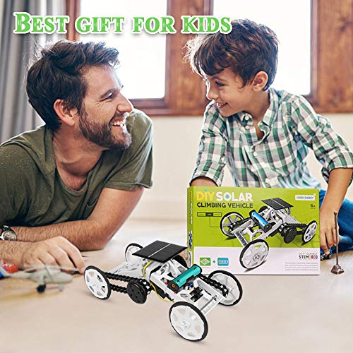 Talent Star DIY Climbing Vehicle, STEM Educational Toy Car Assembly Kit, Solar Powered Mechanical Circuit Building 4WD Robotic Motor Car Set for Science, Engineering, Gifts for Boys Kids