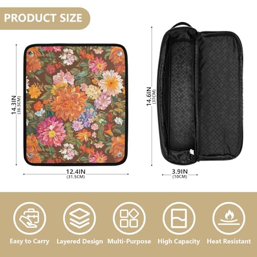 Organizador 2 en 1 para herramientas de cabello Watercolorful Flowers miniatura 4