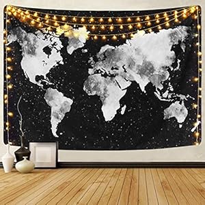 Dremisland Indiase Galaxy Sterrenhemel Wandtapijten Boheemse Mandala Wandtapijten Wereldkaart Wandtapijten Zwart Wit…