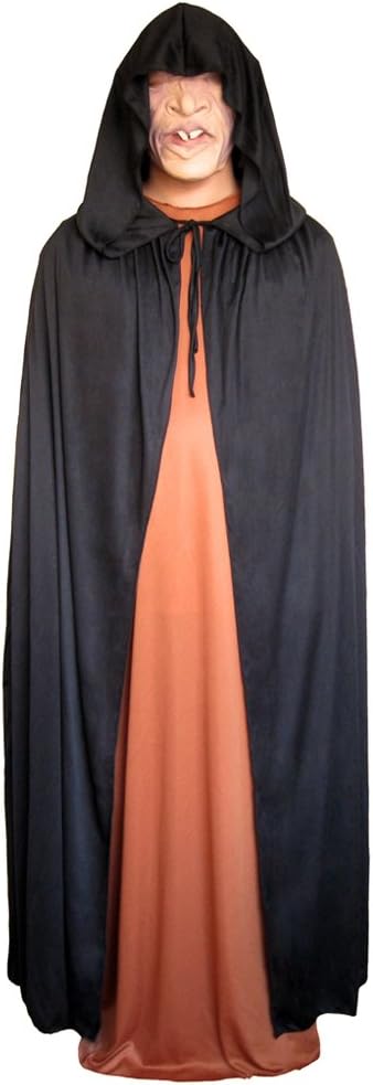 54" Black Cloak with Large Hood - Halloween Costume Cape STC11517