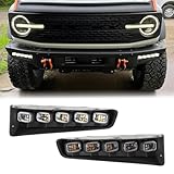 Fancemot Fog Lights Compatible with Ford Bronco 2021–2026, LED Daytime Running Lights with Switchback White DRL/Amber Turn Signal for 2-Door & 4-Door Models with Modular Bumper