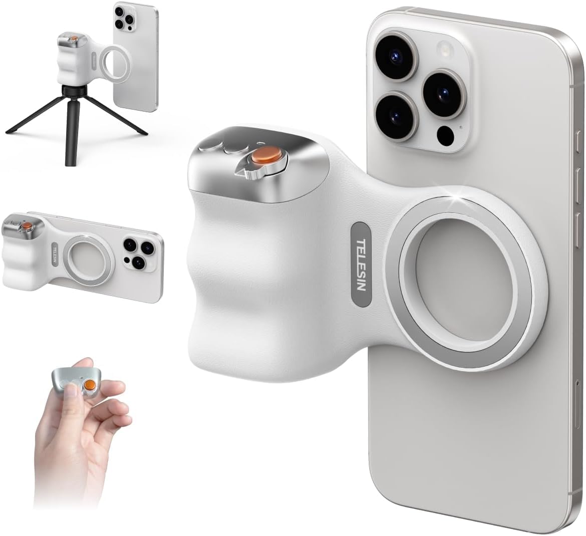 TELESIN Fun Shot Magnetic Phone Camera DSLR Style Shutter Grip for