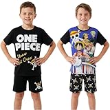 Get Trend One Piece Pijama Niño Verano, 7-14 Años, 2 Pack, Conjunto de Camiseta Manga Corta y Pantalones Cortos, Cómodo y Transpirable, Regalos Niño (9-10 Años, Multi One Piece)