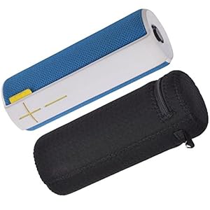 Case Wonder Tragetasche für UE BOOM, Leicht & Slim Fit Wasserdichte Tragbare Koffer Lycra Punching Reißverschluss Trage Tasche Schützende Taschen Hülsen-Abdeckung Hülle Fürs für Logitech Ultimate Ears UE BOOM 1 / 2 Lautsprecher Drahtlose Bluetooth, schwarz