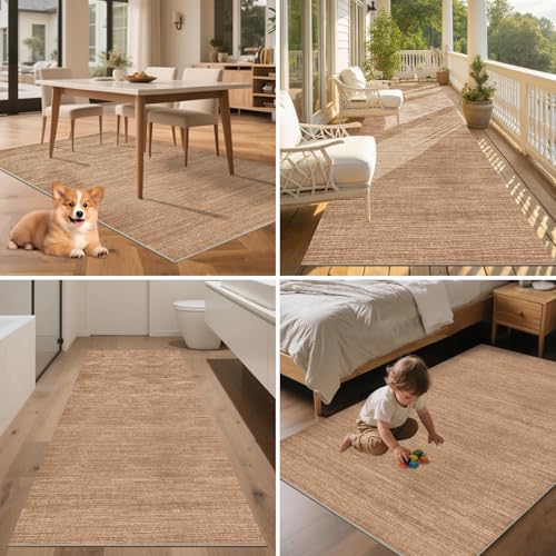 Tapis de sol pour cuisine devant evier tapis passage marron
