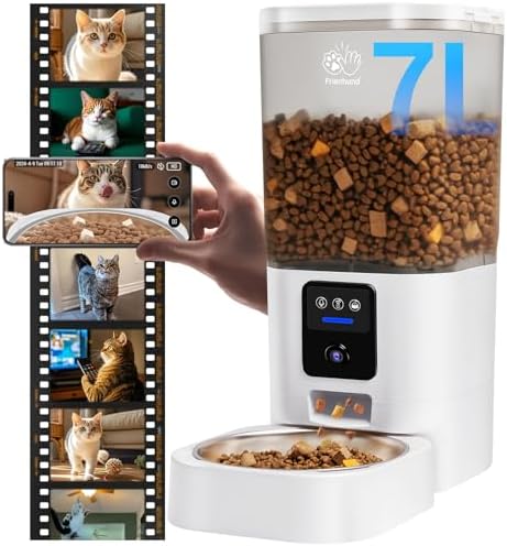 Automatic Cat Feeder with 2K Camera: 5G WiFi Automatic Dog Feeder with Night Vision,Cat Food Dispenser with 7L Large Food Storage Container for Multiple Pet,Detachable for Easy Clean -29 Cup - Product detail images