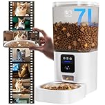 Automatic Cat Feeder with 2K Camera: 5G WiFi Automatic Dog Feeder with Night Vision,Cat Food Dispenser with 7L Large Food Storage Container for Multiple Pet,Detachable for Easy Clean -29 Cup(ACF100W)