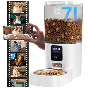 Frienhund Automatic Cat Feeder with 2K Camera: 5G WiFi Automatic Dog Feeder with Night Vision, Cat Food Dispenser with 7L Large Food Storage Container for Multiple Pet, Detachable for Easy Clean -29 Cup