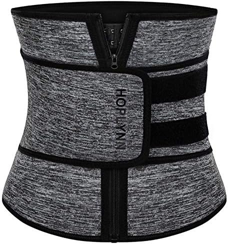 HOPLYNN Neoprene Sweat Waist Trainer Corset Trimmer Shaper Belt for Women, Workout Plus Size Waist Cincher Stomach Wraps Bands X-Large Grey