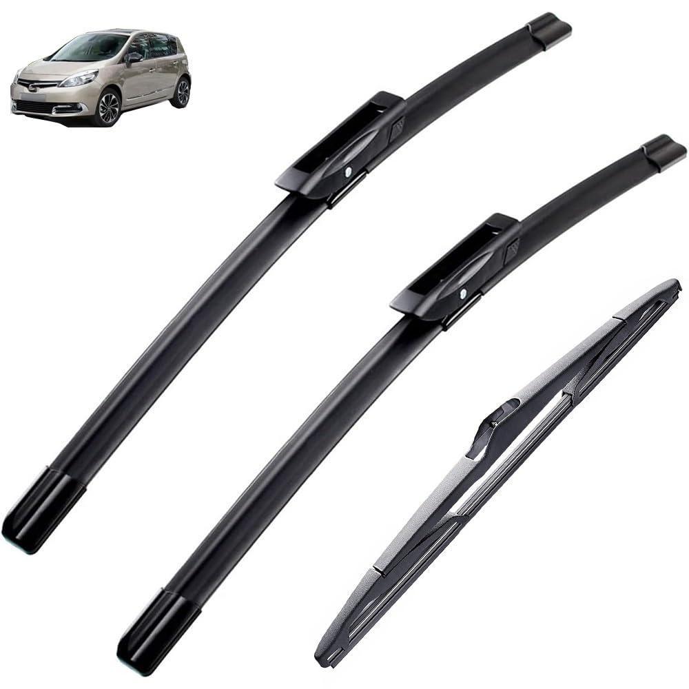 Wycieraczka przednia i tylna wycieraczka pióra Kompatybilny z Renault Scenic 3 / Grand Scenic 3 2009-2016 szyba przednia szyba 30 "26" 12"