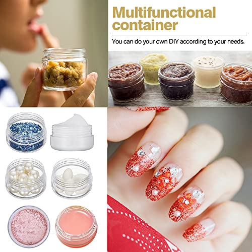 20 ml Containers Bulk 0.7 oz Round Pot Jars 120PCS Sample Containers Lip Scrub Containers Mini Plastic Cosmetic Containers with Lid for Lip Scrub, Body Butters, Cream, Slime, Craft Storage4