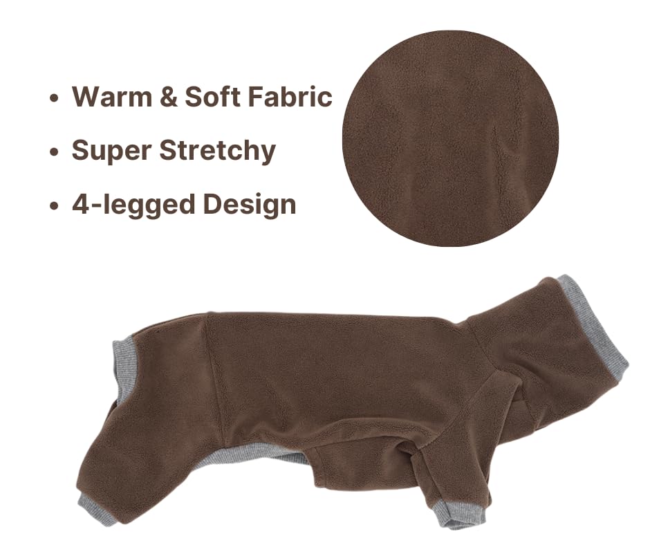 Rollkragenpullover für Dackel-Hunde – Warme Winterkleidung für Dackel, Winteroutfit für Teckel (Braun, S)