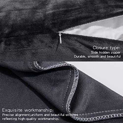 Image of NTBAY Zipped Velvet Toddler Pillowcases, 2 Pack Cozy Luxury Flannel Plush Travel Pillow Cases, 13x18 Inches, Charcoal Grey