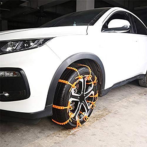 Cadenas de Nieve para Coche, Cadenas de Nieve para Coche, 10 Piezas, Cadenas de Nieve para neumáticos Anchos y Gruesos, Juego de Cadenas de Emergencia para neumáticos, Accesorios, Cadenas de