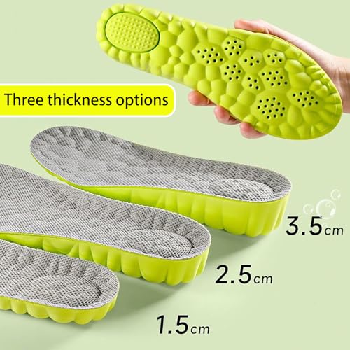 Plantillas elevadoras de espuma viscoelástica 4D 1.5 cm verdes miniatura 3