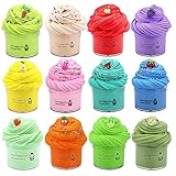 SWZY Fluffy Slime Kit,Butter Slime,Slime Fluffy, Limo de algodón de Frutas, descompresión para niños, Juguete de Barro DIY para Regalo, 12 Colores (Cubo portátil) -Nuevo