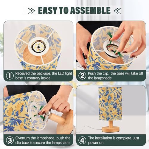 Lámpara de mesa USB floral multicolor 13x13x25 cm miniatura 4
