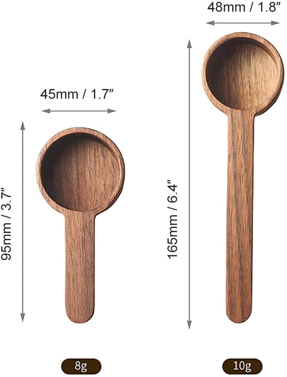 Löffel Restaurants 8G / 10G Tragbare praktische dauerhafte kreative maßlöffel hauswerkzeug holz kaffeebohne löffel milch pulver messen neu Esslöffel Hause(10g Long Handle)