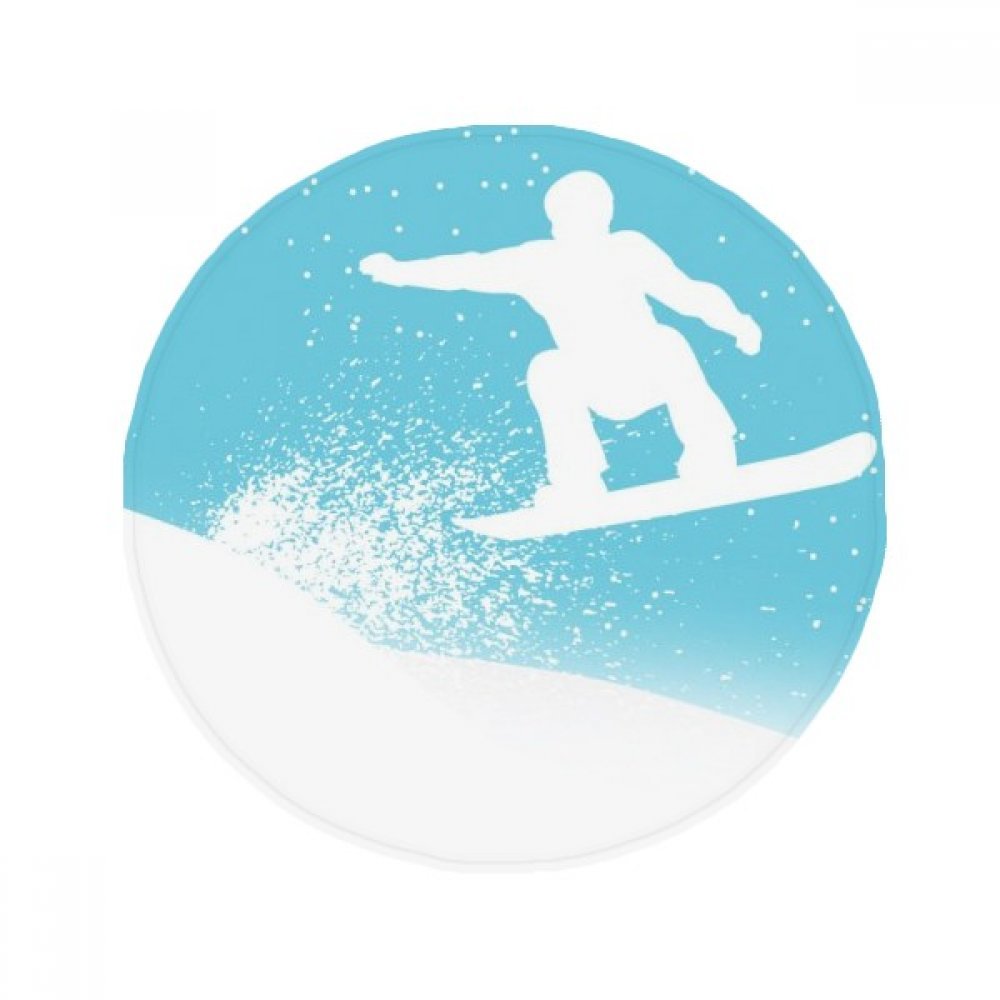 Tapis salle de bain ski aquarelle rond anti-glisse pour sécuriser vos sols