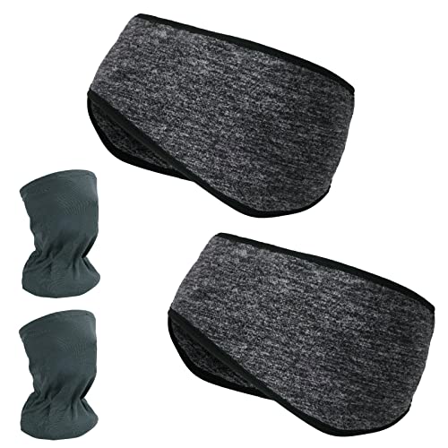 above zero Lot de 2 bandeaux de sport d'hiver pour homme et femme - Avec masque de protection - Chauffe-oreilles - Élastique - Coupe-vent - Convient pour tous les types de sports de plein air Cover