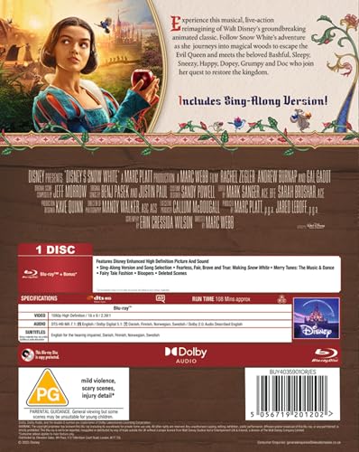 Disney's Snow White BD [Blu-ray] [Region Free]