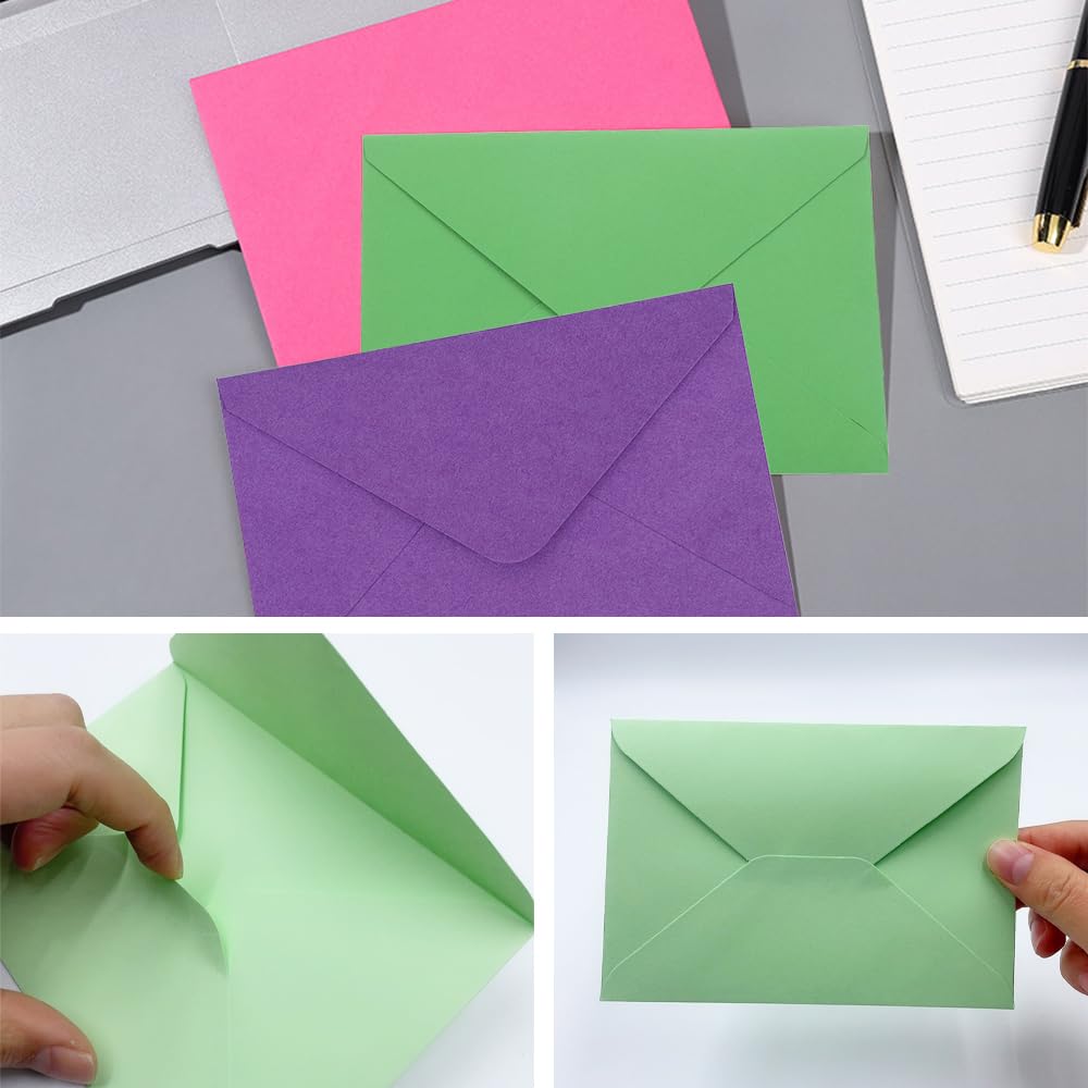 WYAN Buste di Carta Kraft-40 Pezzi 15.5 * 10.5cm Rosa Busta ribaltabile classica,per Biglietto Auguri,Inviti Matrimonio e Compleanno(Escludi le carte)