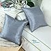 CaliTime Pack of 2 Silky Throw Pillow Covers Cases for Couch Sofa Bed Modern Light Weight Dyed Striped 18 X 18 Inches Gray