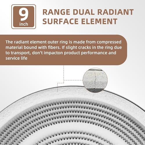 WB30T10133 WB30X24111 Radiant Dual Surface Element 9 inch Replacement for GE Glass Cooktop Burner, Element Radiant 9in Dual with Heating Element Wire Replace 4465256 AP5989975 PS11729126 by Fetechmate by Fetechmate - Image 7