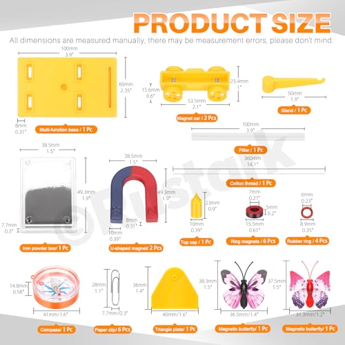 Rustark 53 Stück Magnet Experimentierset Bildung Wissenschaft Experiment Magnete Kit Set für Lernen Bildung Physik und Labor