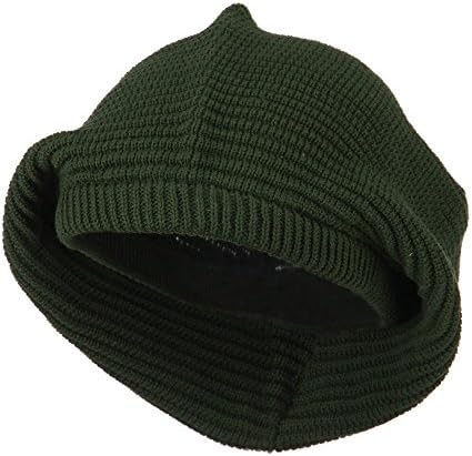 Medium Crown New Rasta Beanie Hat - Olive OSFM