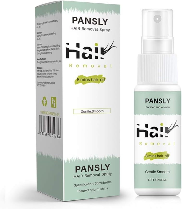 Pansly 8 mins Hair off Hair Removal Spray Hair Inhibiting and Reducing to Stop Hair Growth for Arm/Underarm/Legs/Mild Ingredient Non-Irritating Depilatories Product