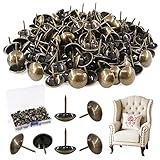 Rustark 300-Pcs 9/16’’(14×20mm) Antique Upholstery Decorative Tacks Furniture Sofa Thumb Tacks Nails Pins Assortment Kit for Upholstered Furniture Cork Board - Bronze