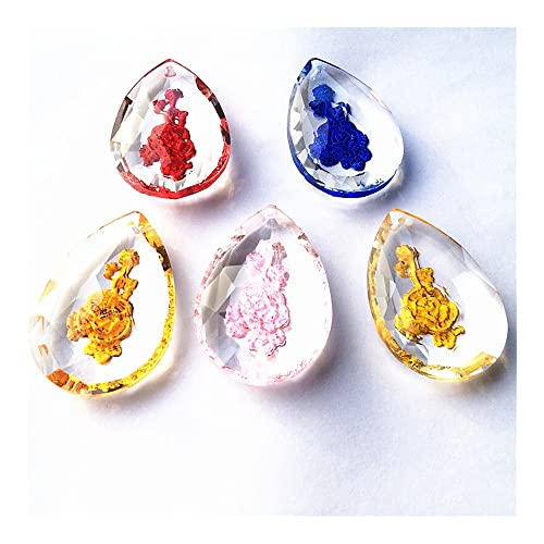 Kronleuchter Kristall Prismen Anhänger 100 stücke gemischt 5 Farben kronleuchter anhänger kristall Rose kronleuchter anhänger 50mm DIY Glas Lampe zubehör graviert Blumenmuster von handgemacht